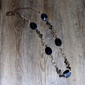 BLACK/CLEAR/BRONZE LONG NECKLACE